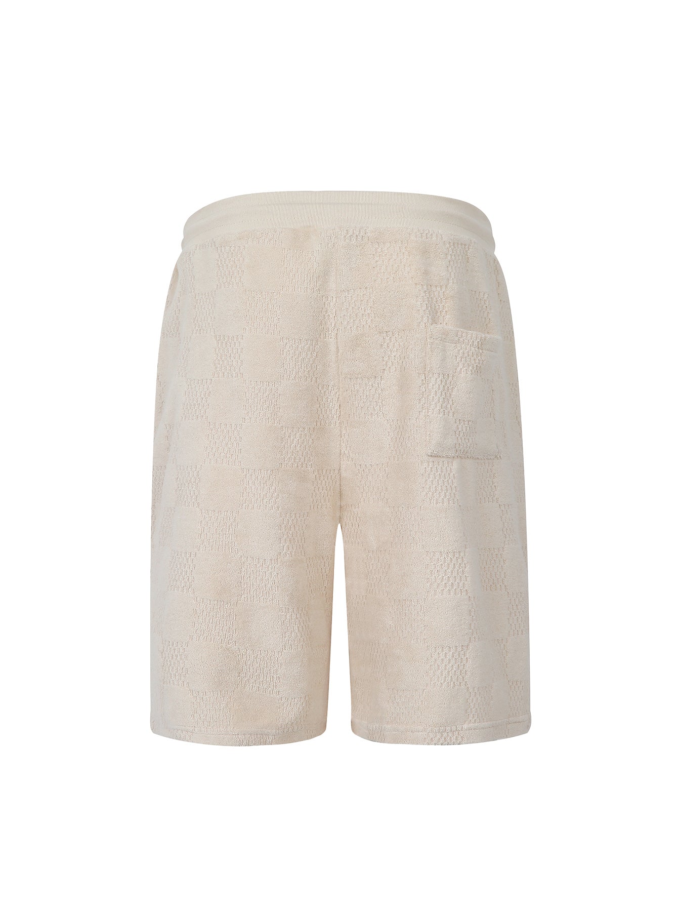 Cotton drawstring terry casual shorts