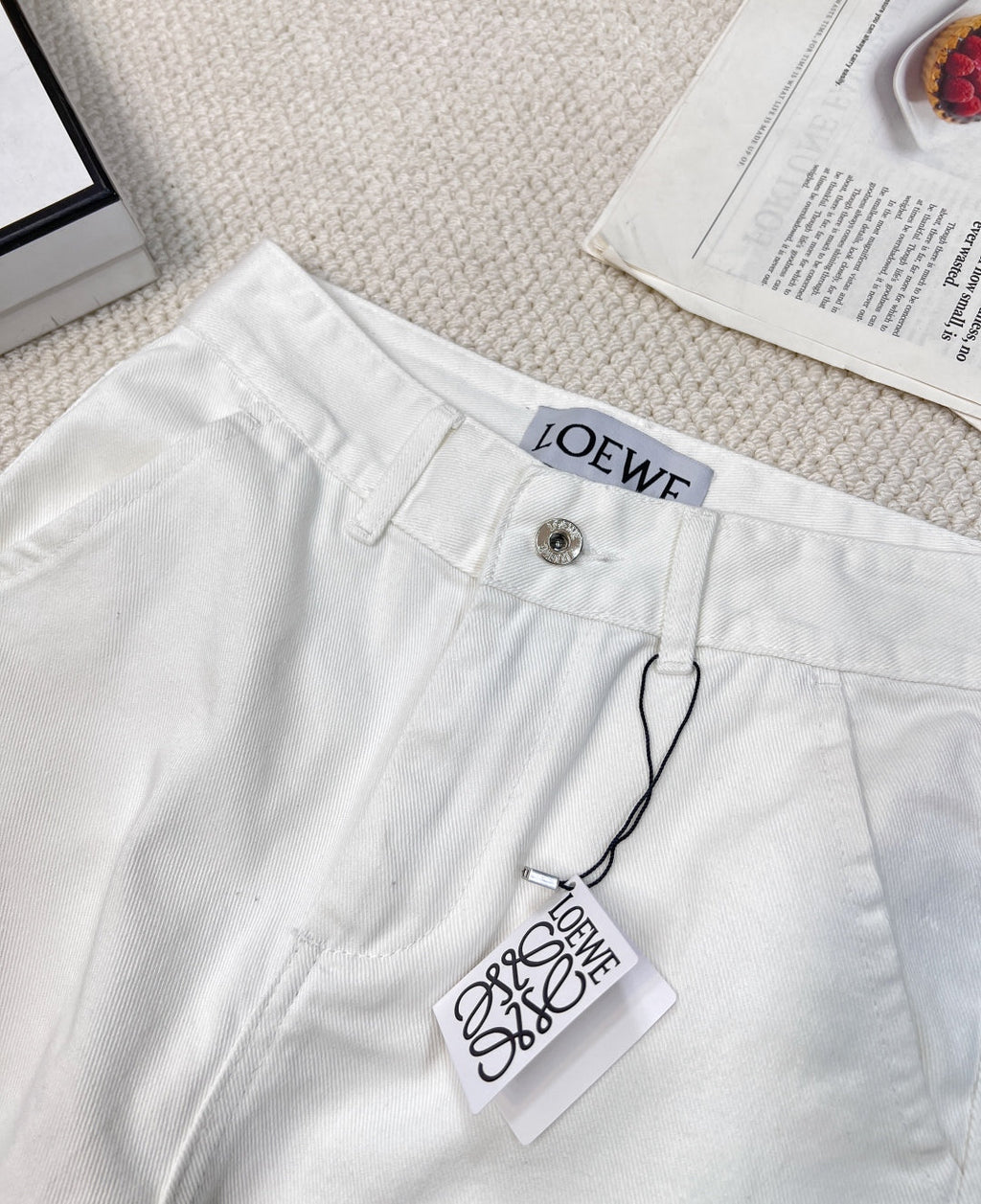Classic white denim trousers