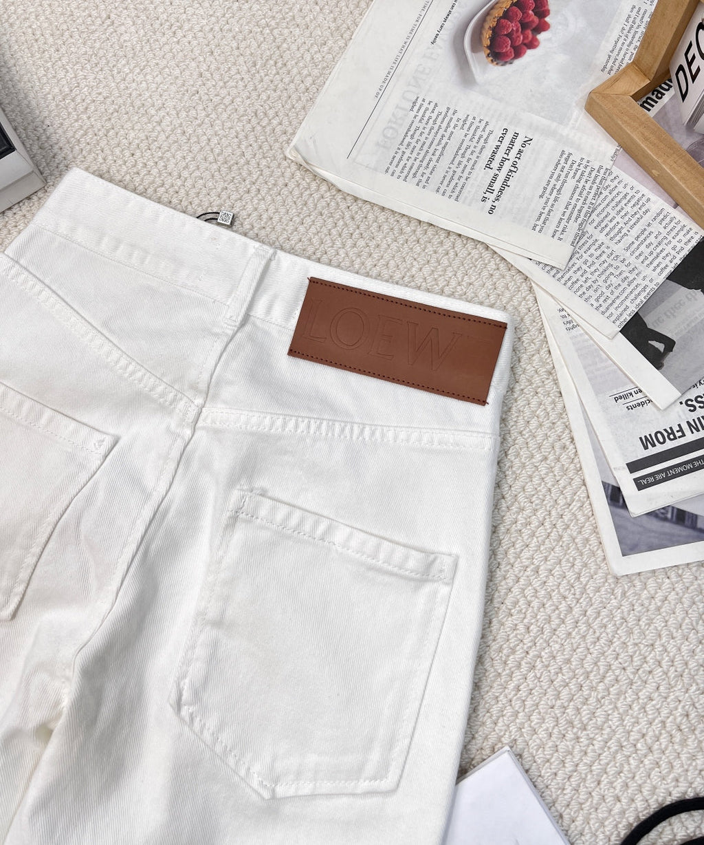 Classic white denim trousers