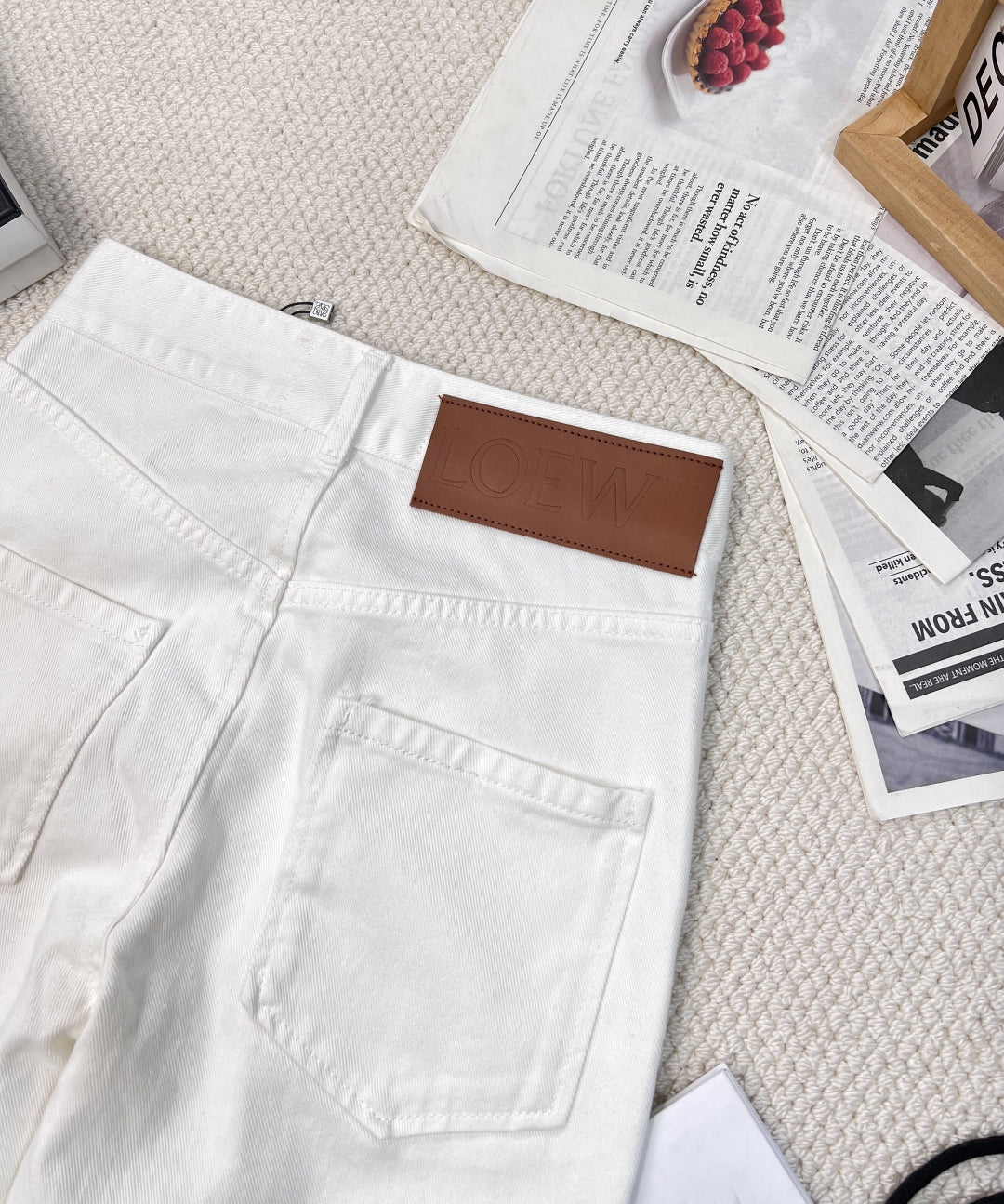Classic white denim trousers