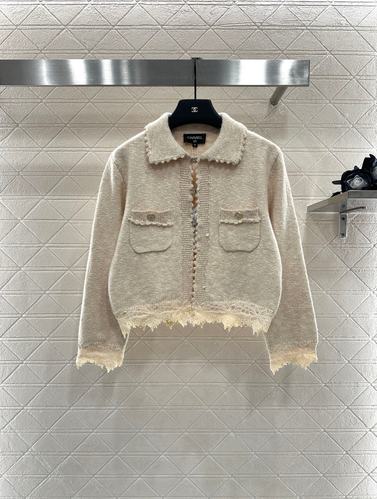 Embroidered Lace Knit Cardigan