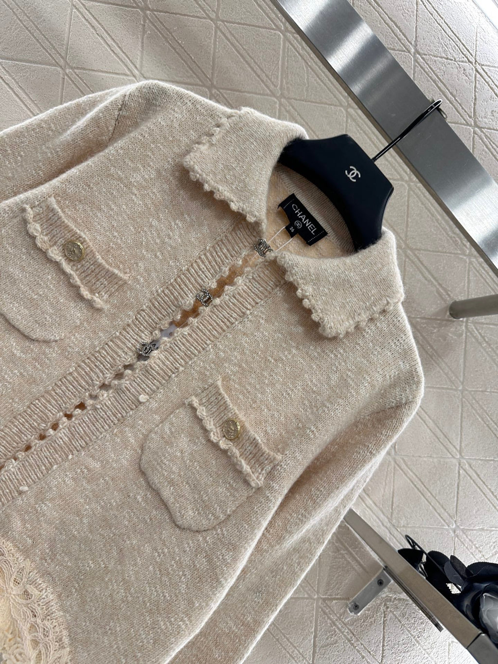 Embroidered Lace Knit Cardigan