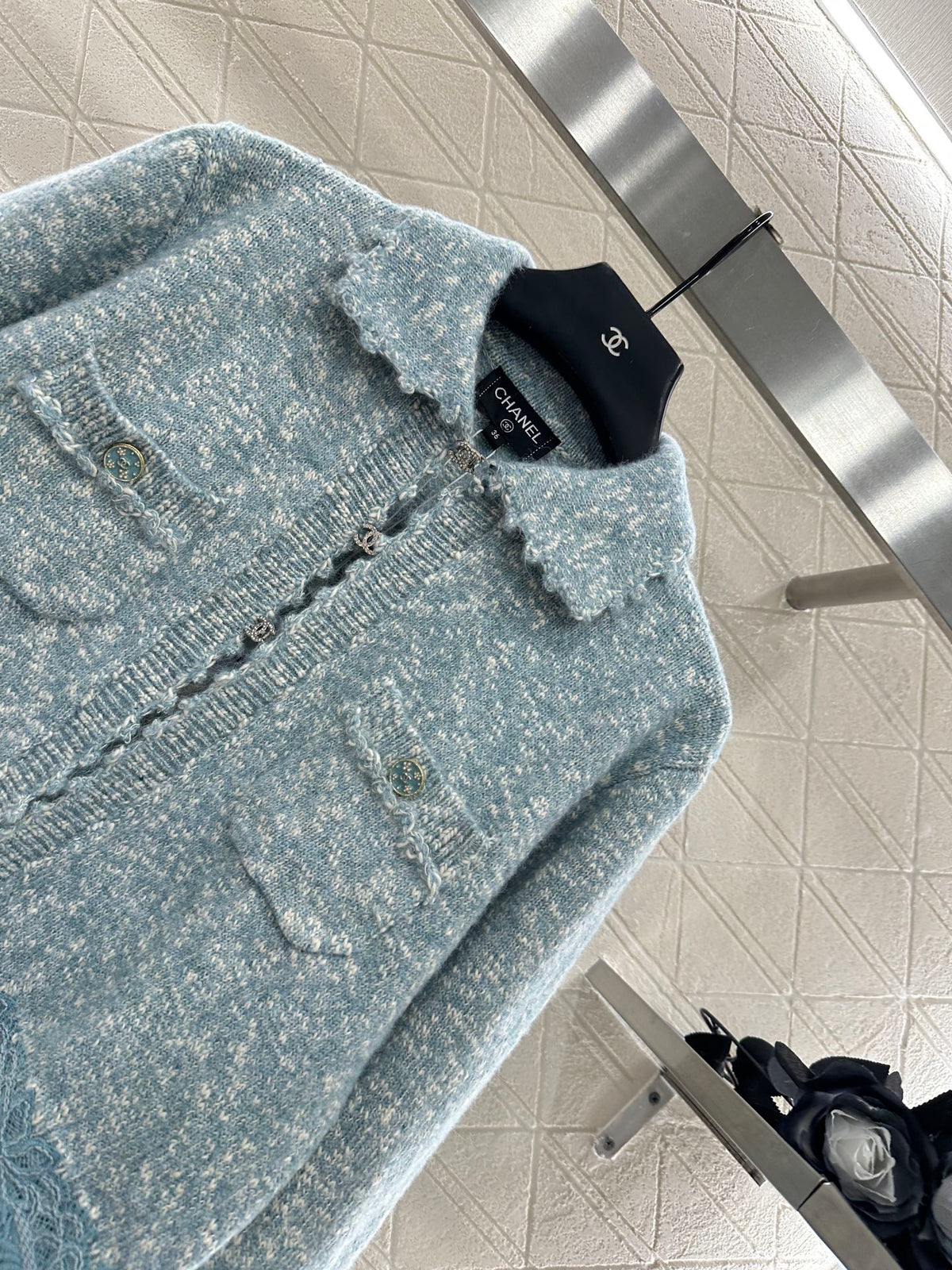 Embroidered Lace Knit Cardigan