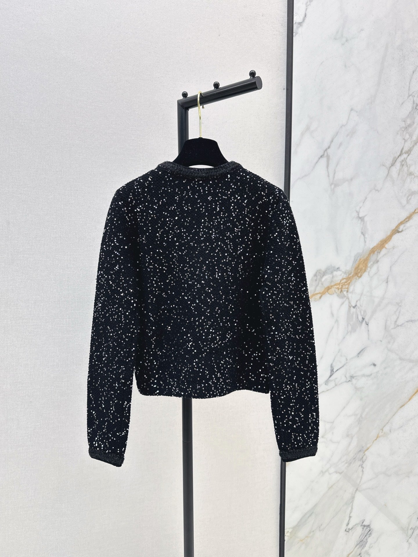 Exquisite sequined short cardigan
