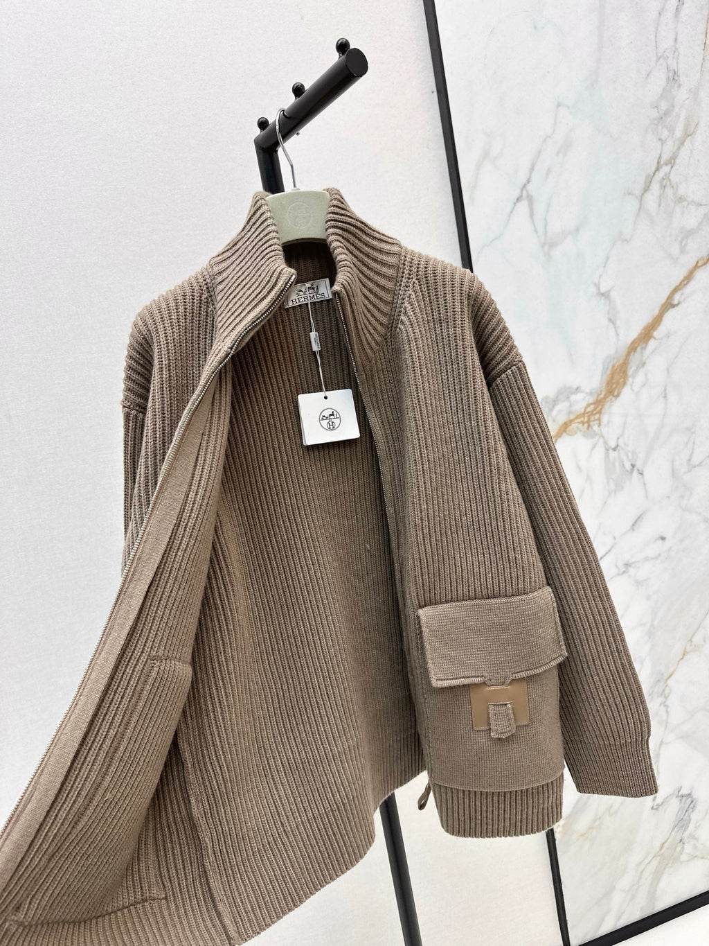 Wool knitted jacket