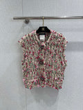 Vintage chunky-knit three-button vest