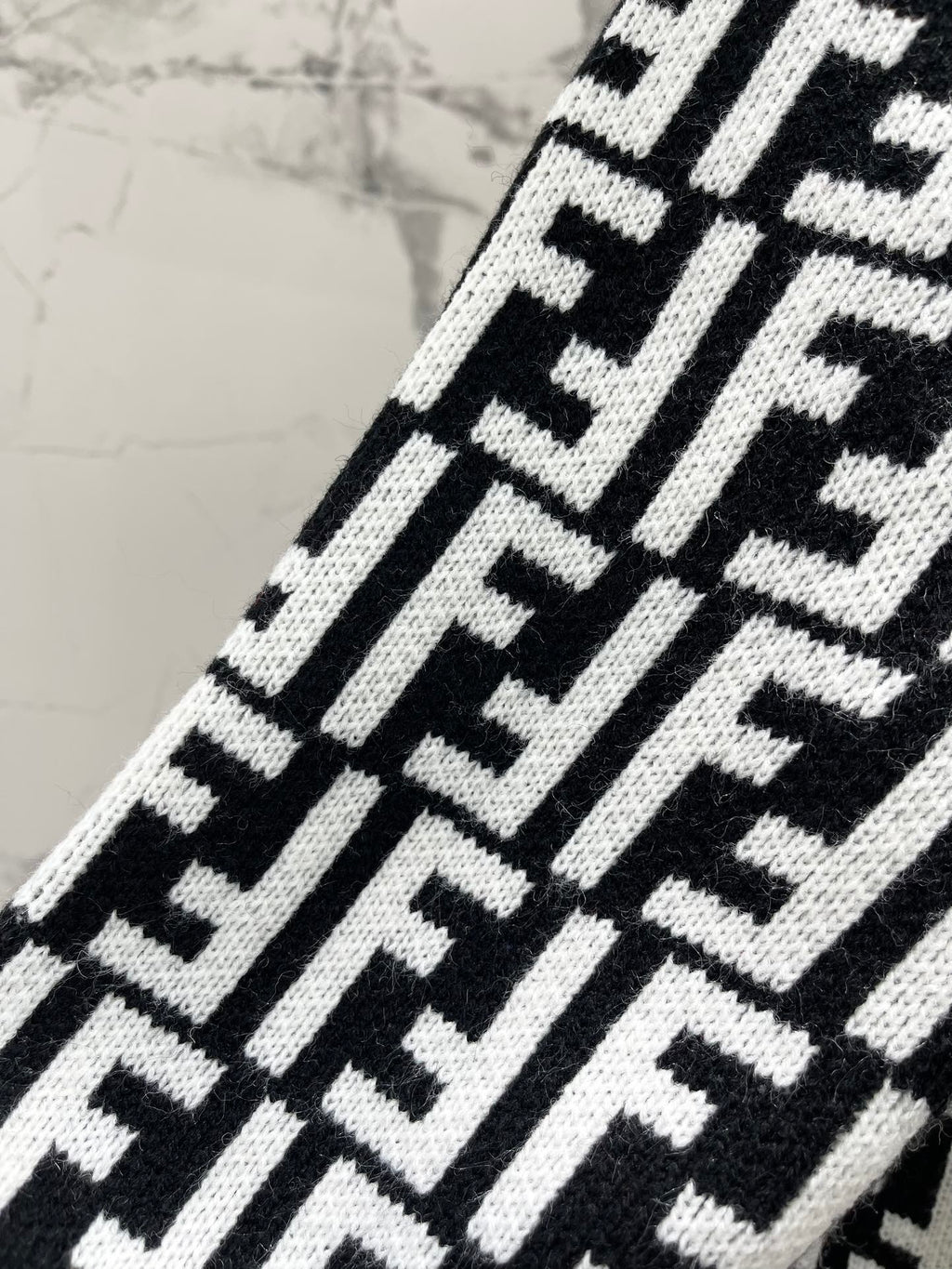 Letter Jacquard Knit Cardigan