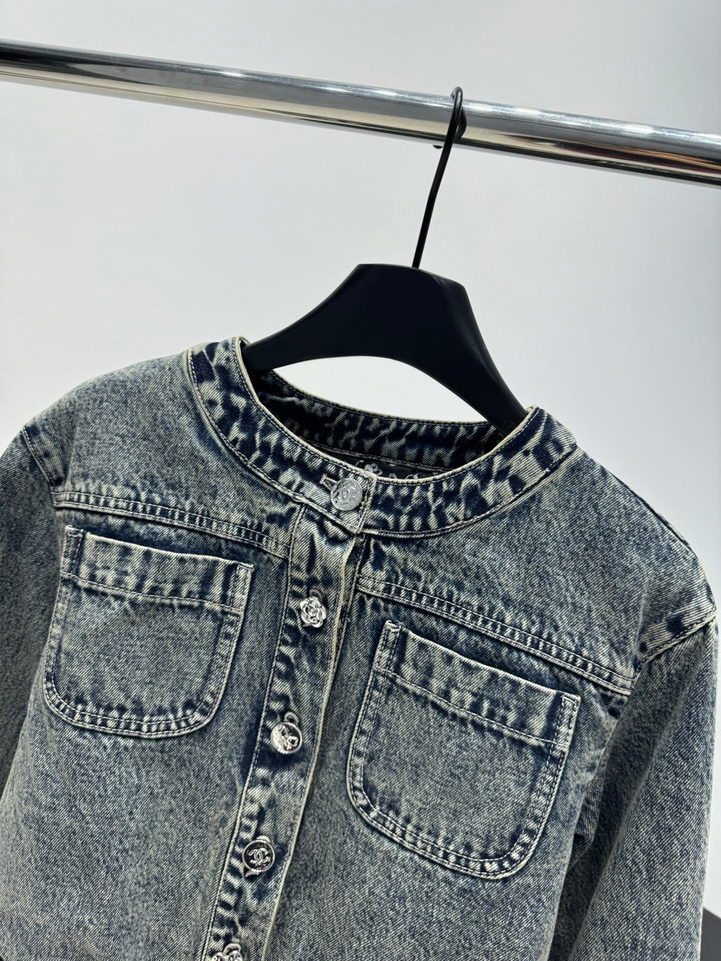 Denim Floral Quilted Jacket
