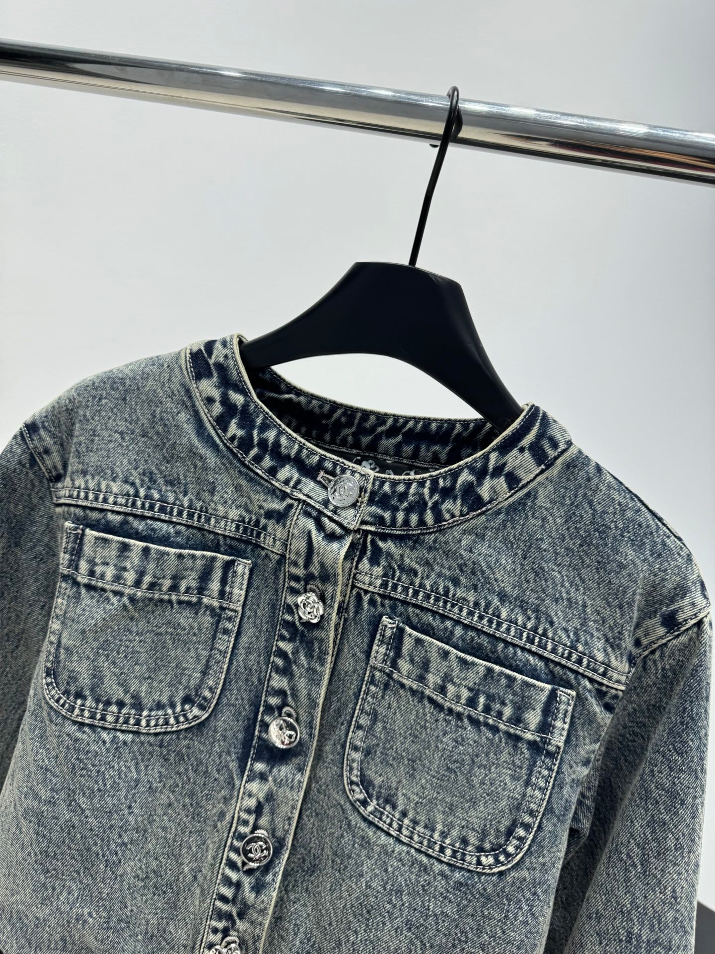 Denim Floral Quilted Jacket