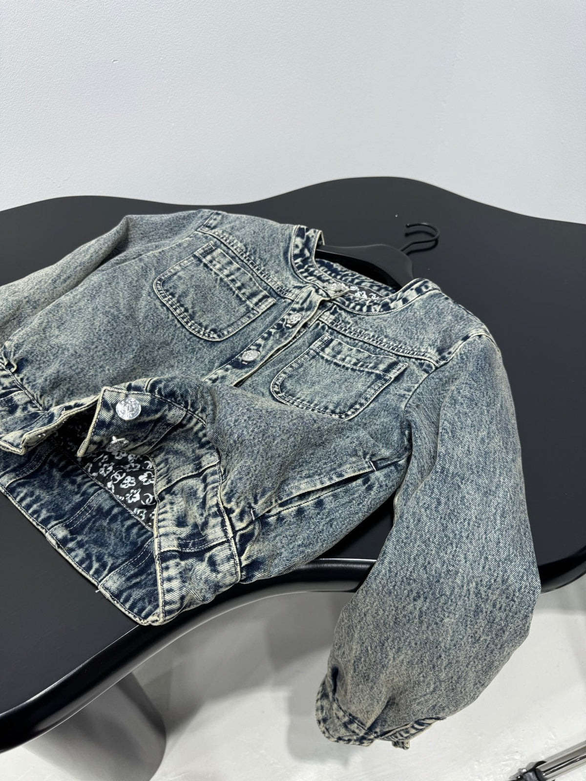 Denim Floral Quilted Jacket