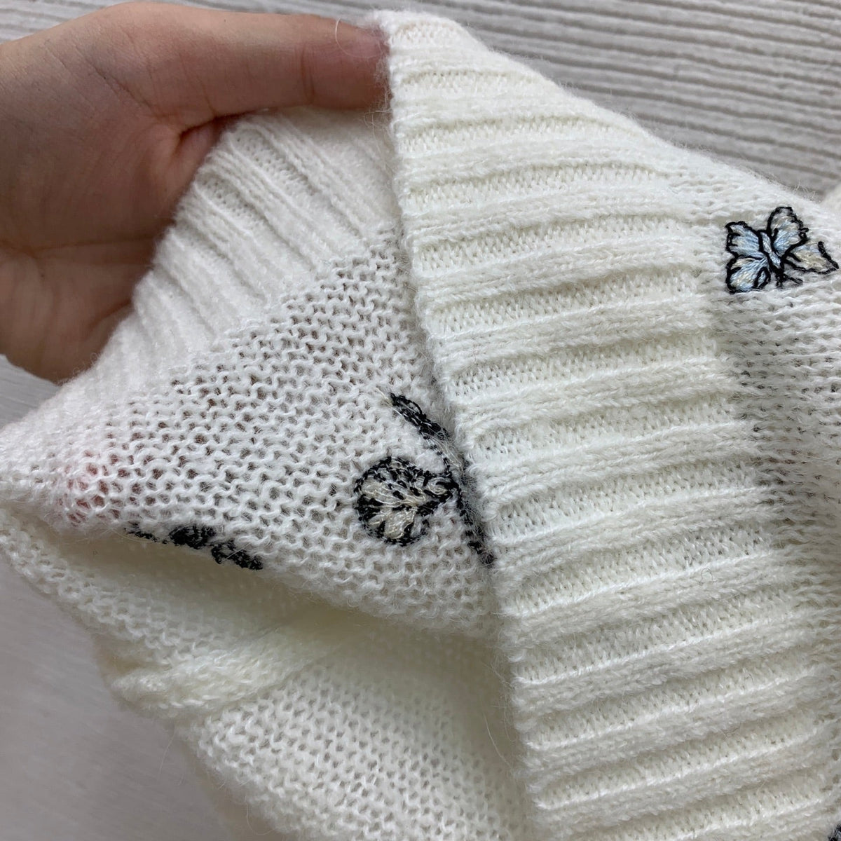 Butterfly Embroidered Stretch Knit Vest