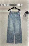 Jacquard Straight Leg Jeans