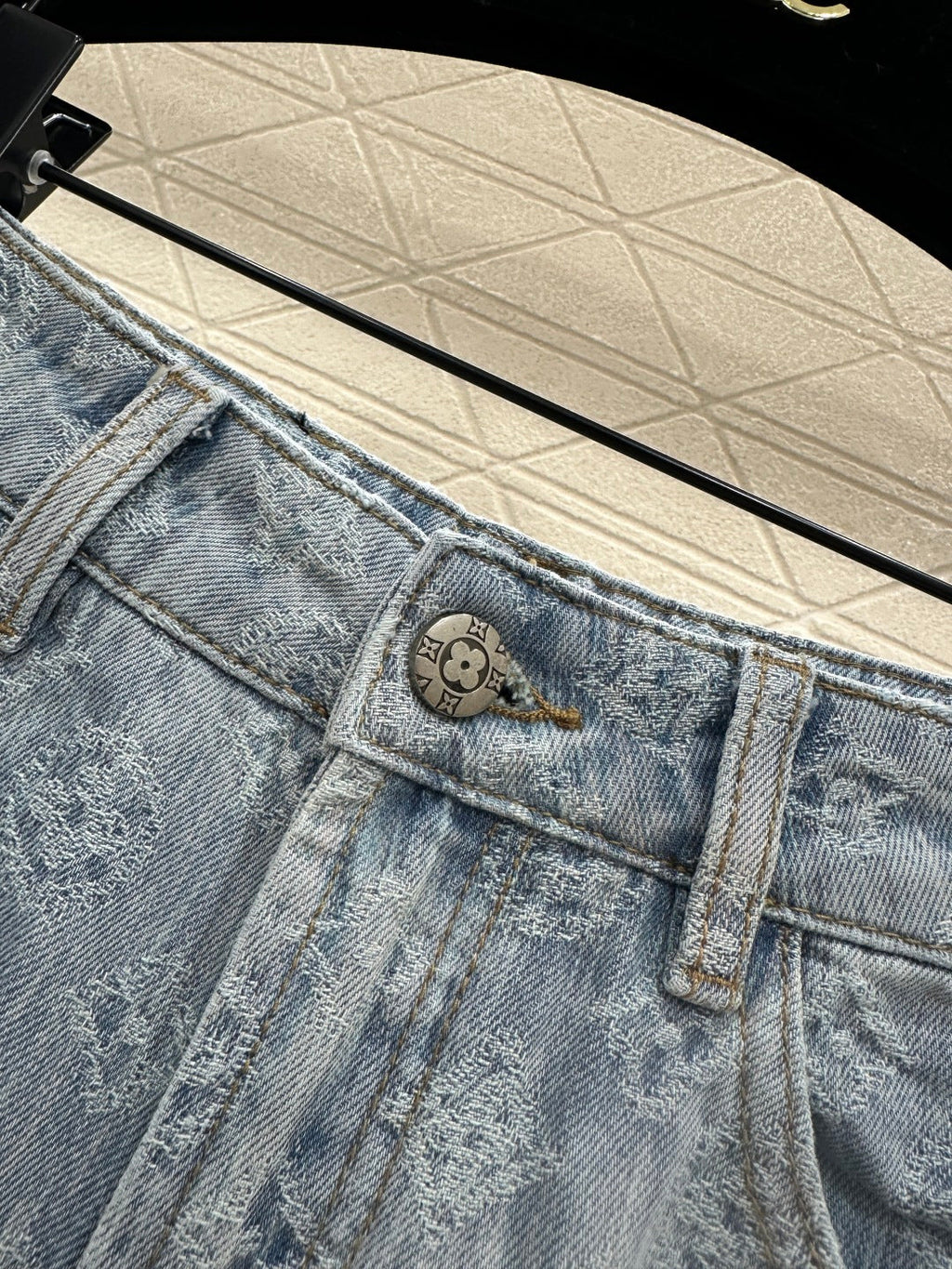 Jacquard Straight Leg Jeans