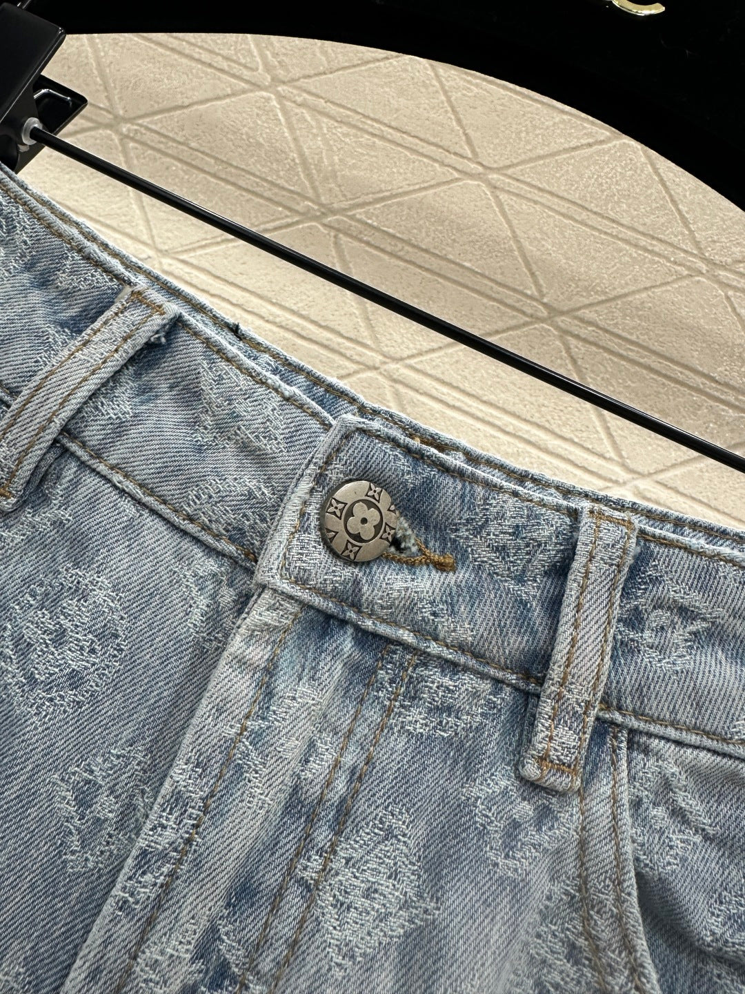 Jacquard Straight Leg Jeans