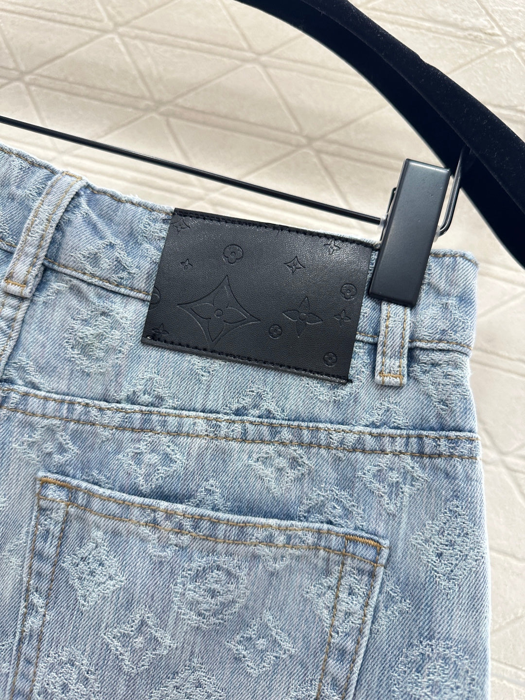 Jacquard Straight Leg Jeans
