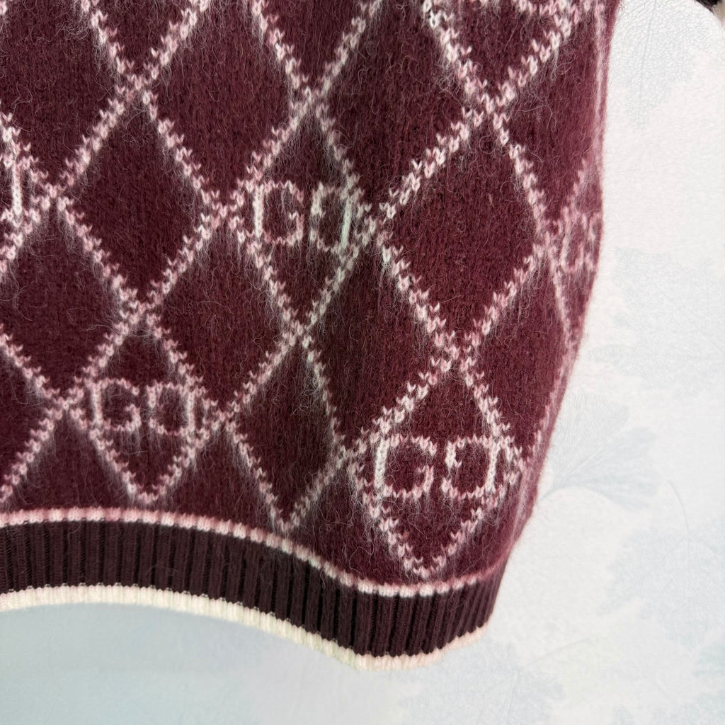 Burgundy Knit Short-Sleeve Cardigan