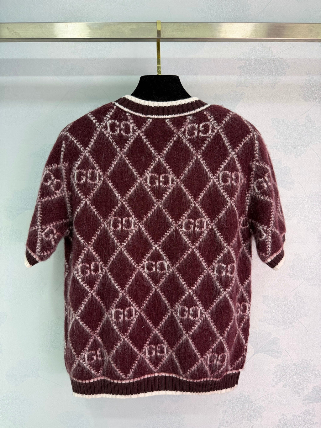 Burgundy Knit Short-Sleeve Cardigan