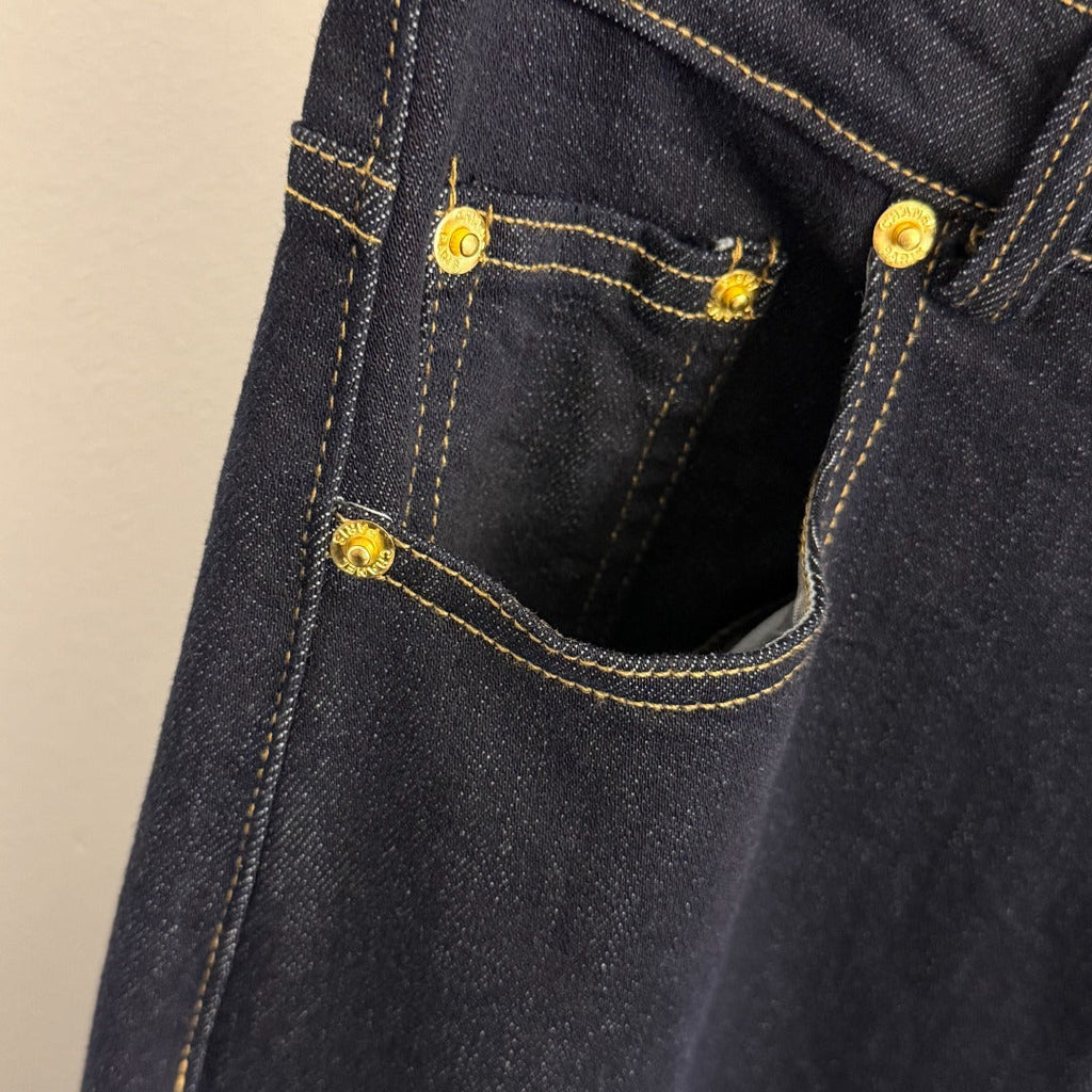 High-waisted straight-leg jeans