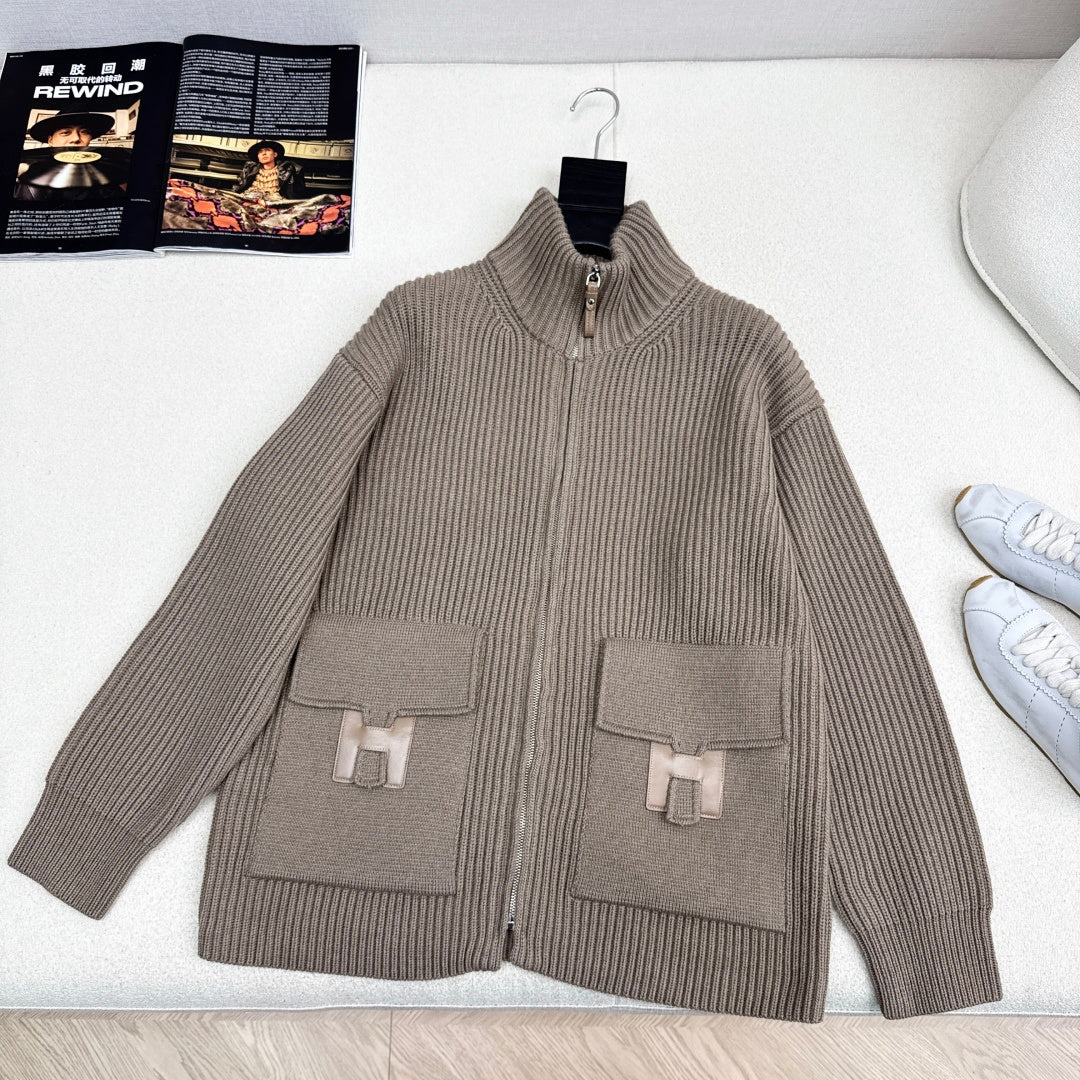 Pocket Wool Knit Cardigan