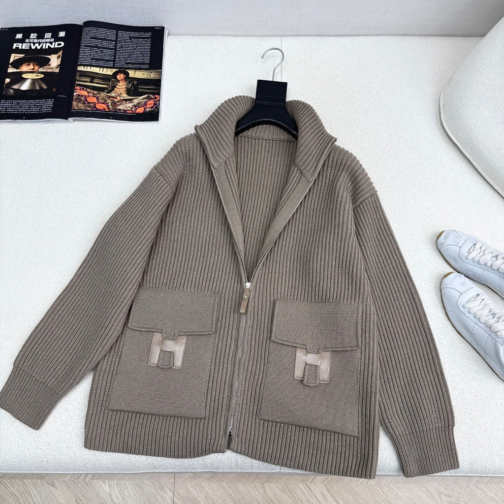 Pocket Wool Knit Cardigan