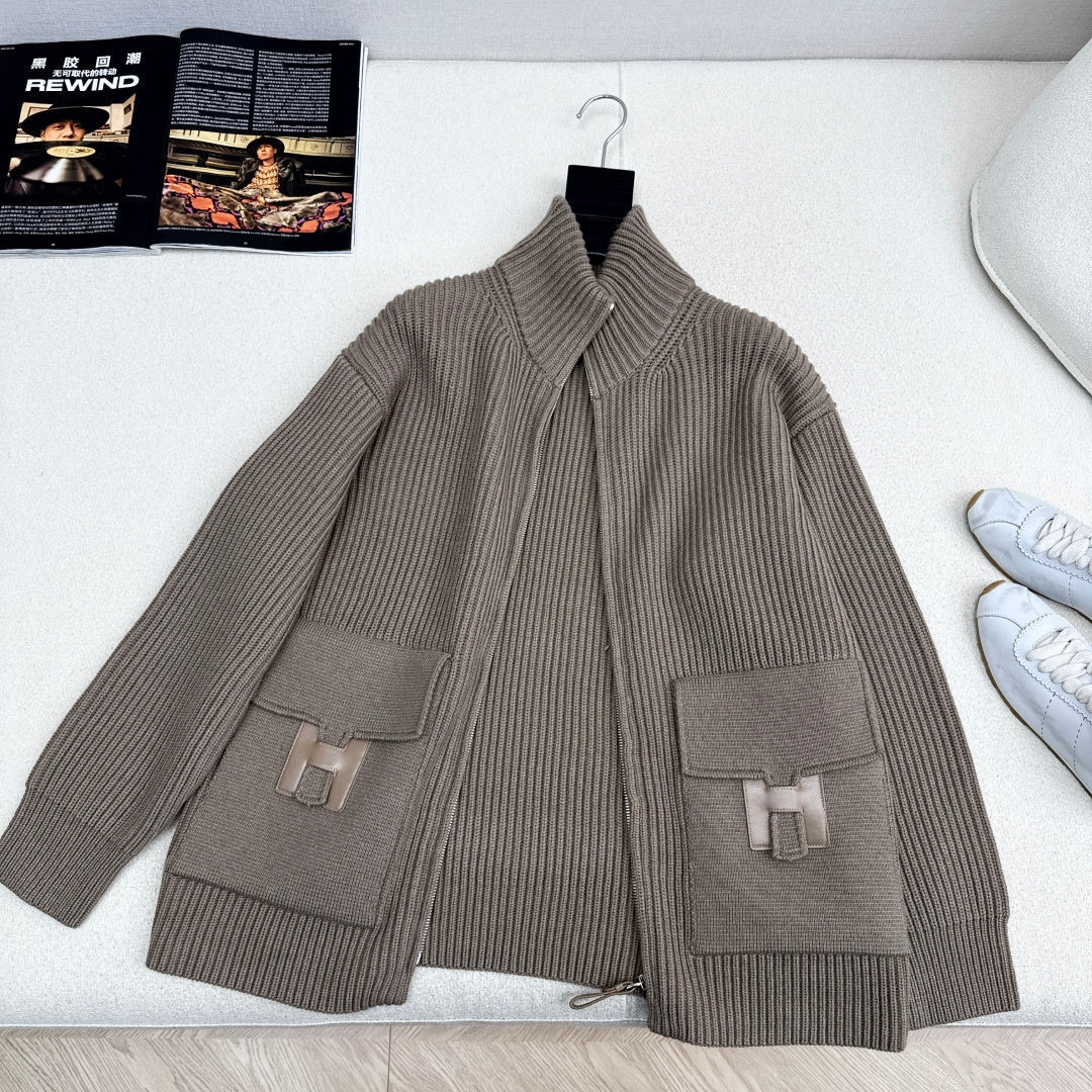 Pocket Wool Knit Cardigan