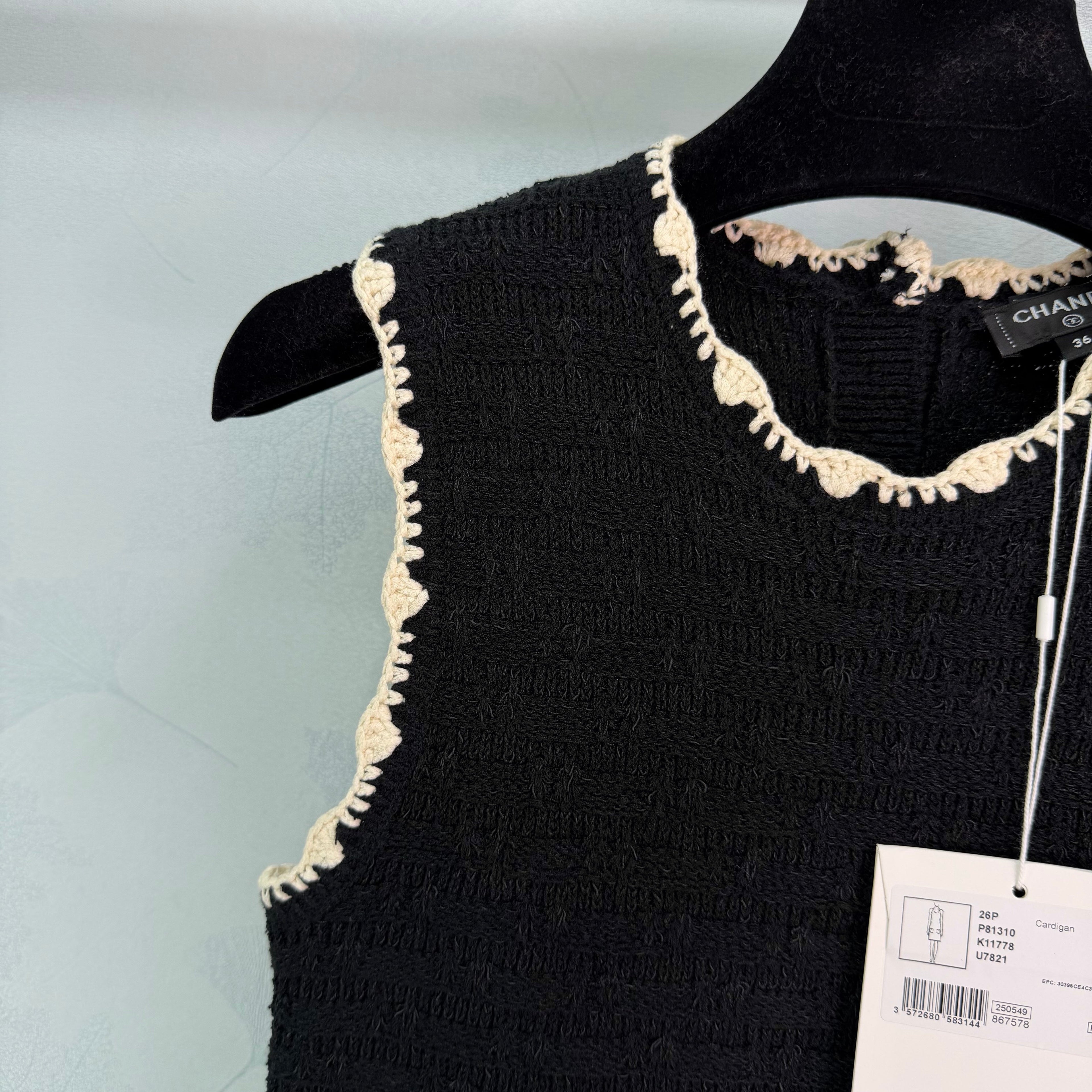 Color-blocked woven round neck knit vest dress