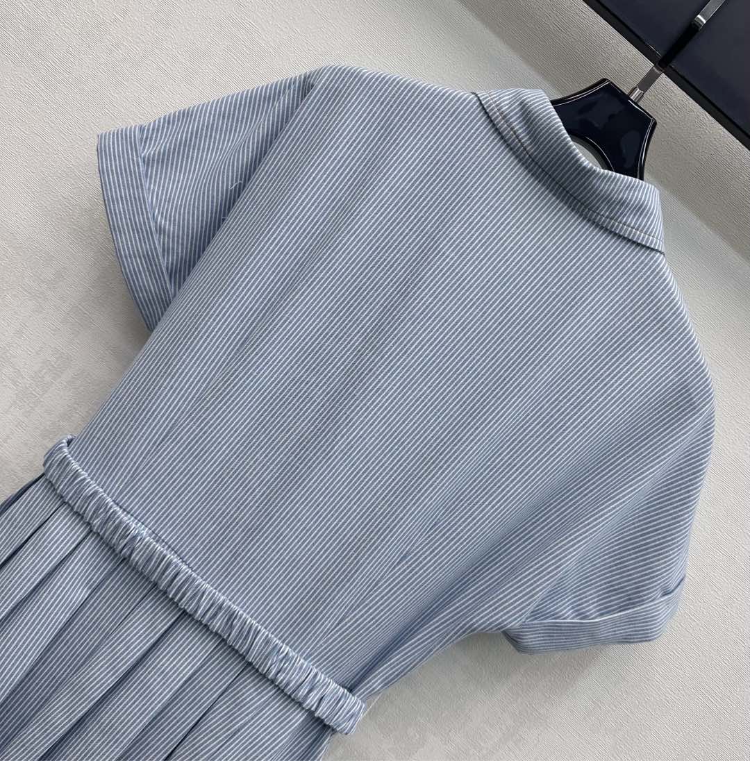 Striped Short-Sleeve Dress