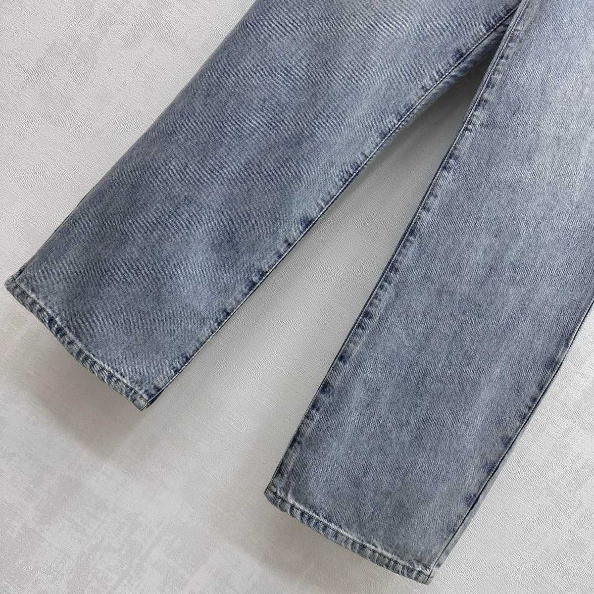 Embroidered Straight-Leg Denim Pants