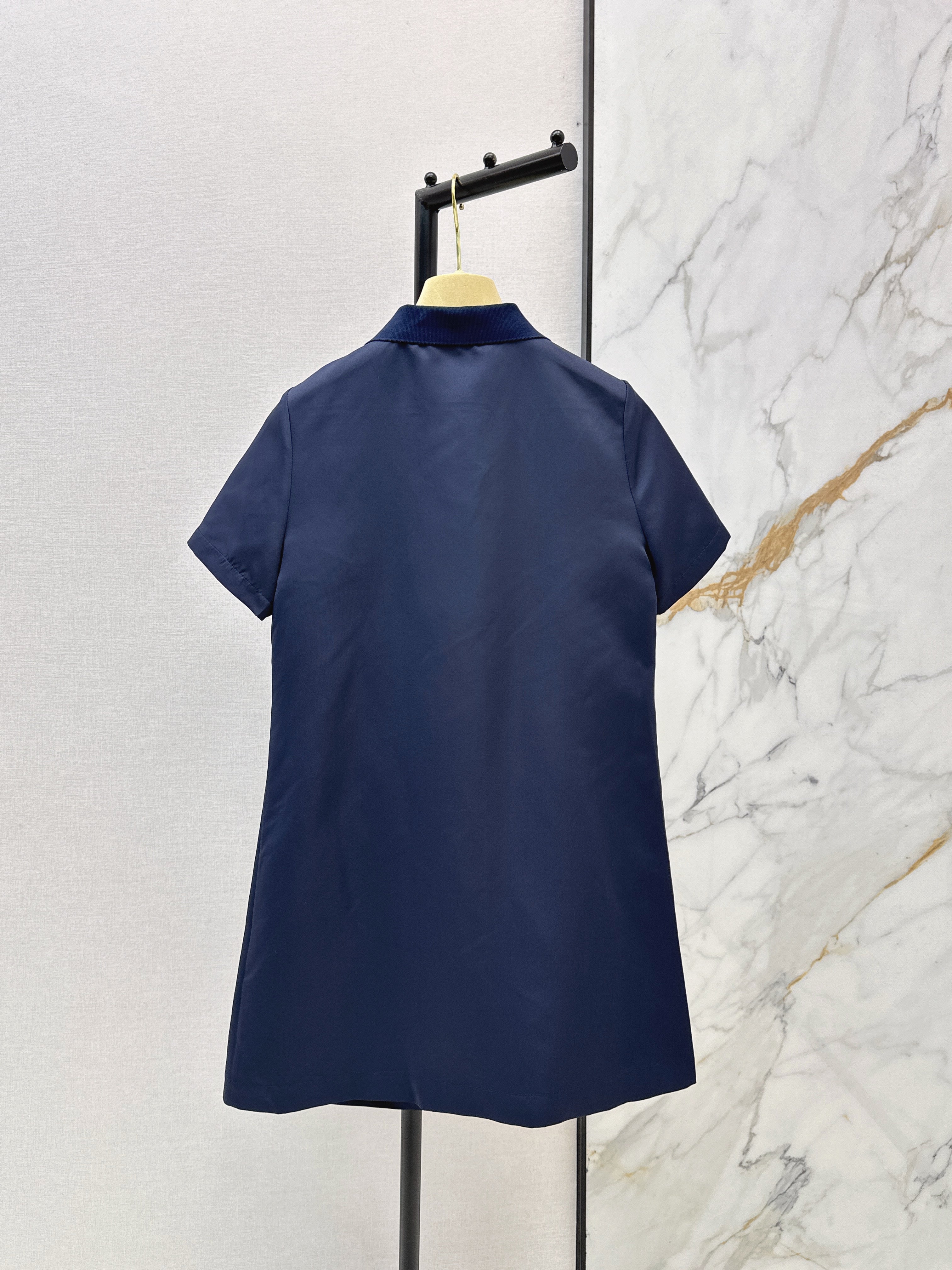 Letter-Embellished Collared Dress