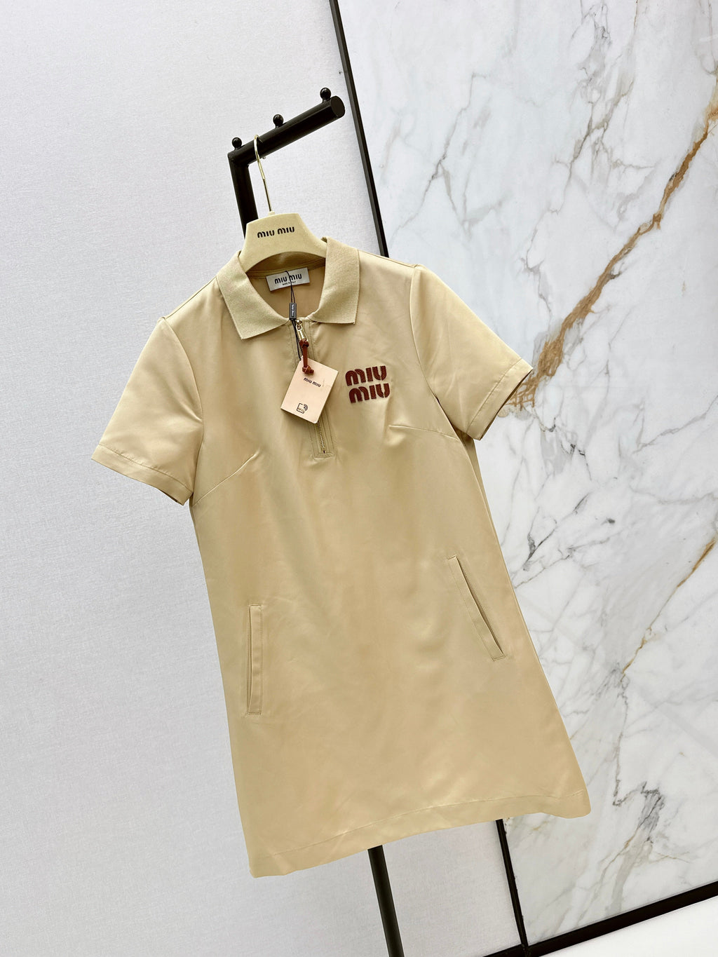 Letter-Embellished Collared Dress