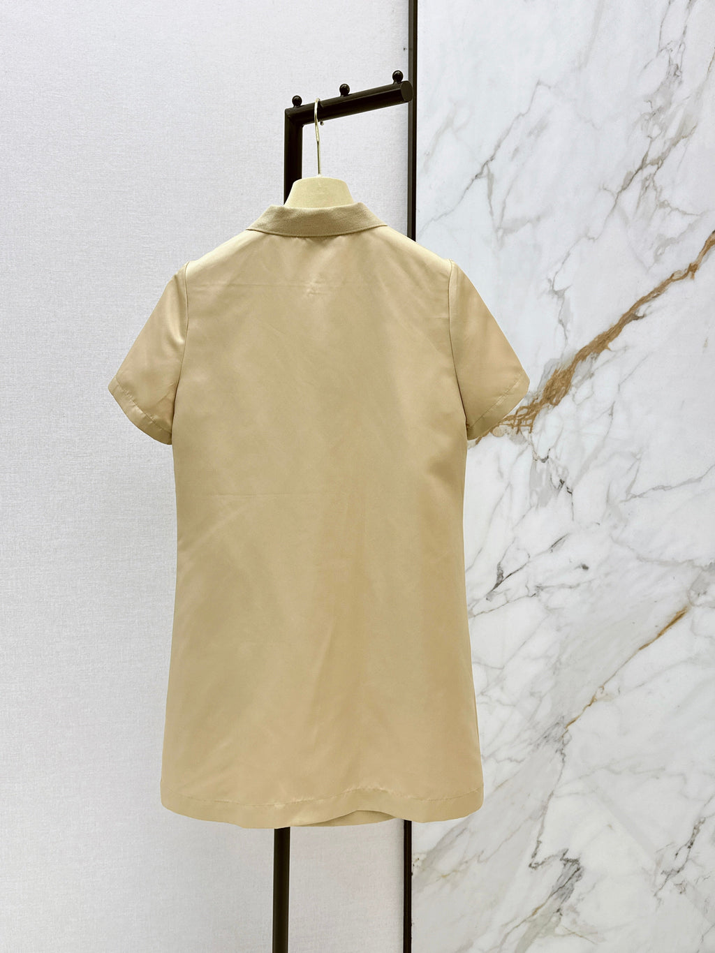 Letter-Embellished Collared Dress