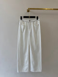Straight-Leg Trousers with Chain Belt