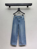 Wide-leg straight-leg jeans