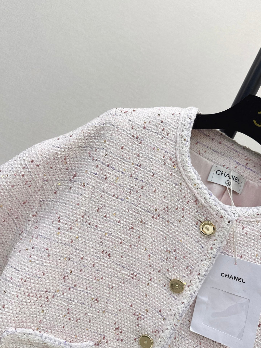 Elegant Woven Crew Neck Jacket