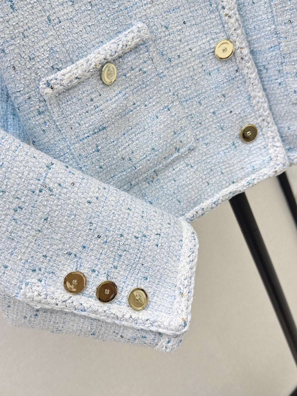Elegant Woven Crew Neck Jacket