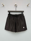 Satin Elastic Waist Embroidered Shorts