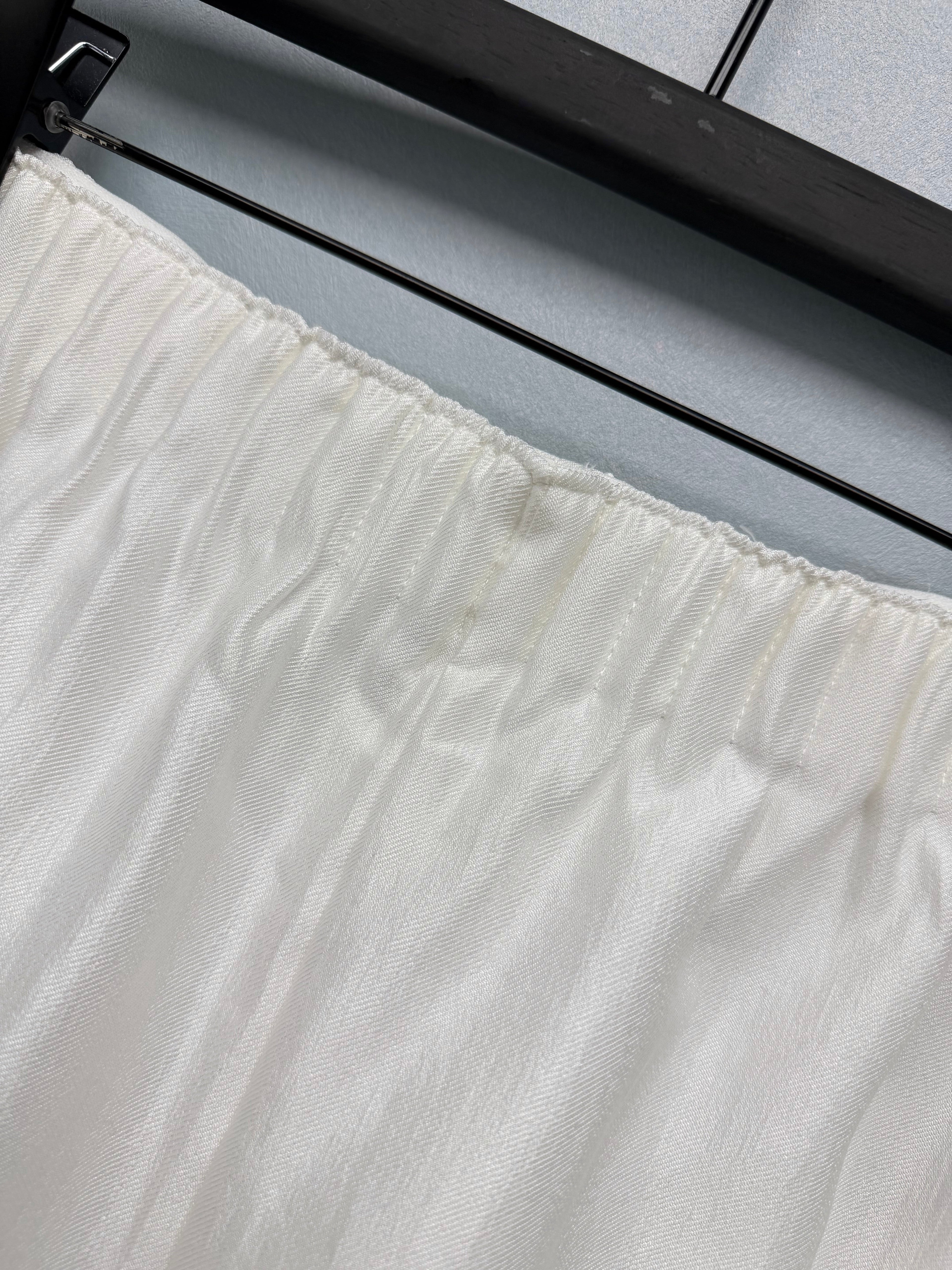 Satin Elastic Waist Embroidered Shorts