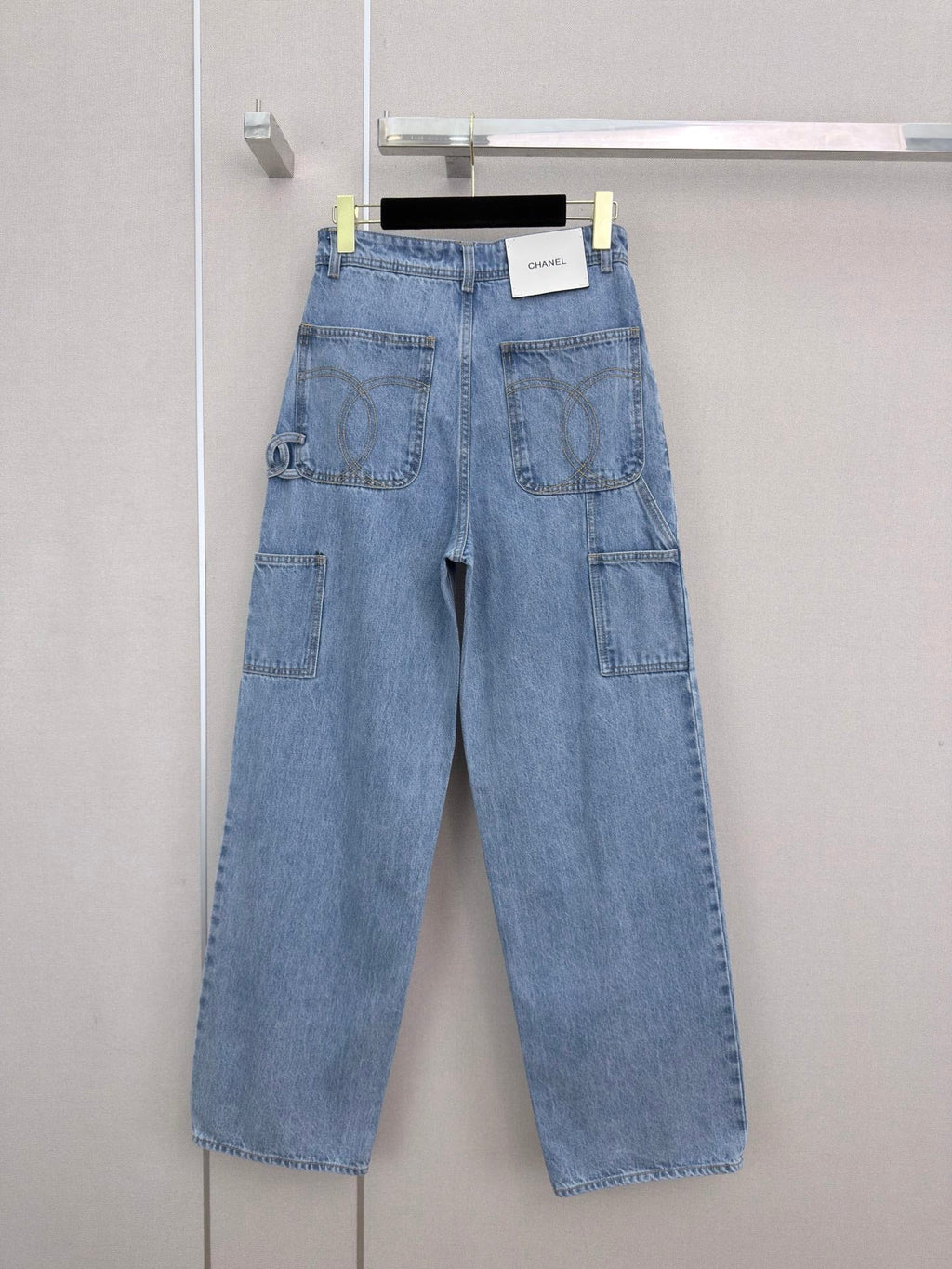Straight-leg utility jeans