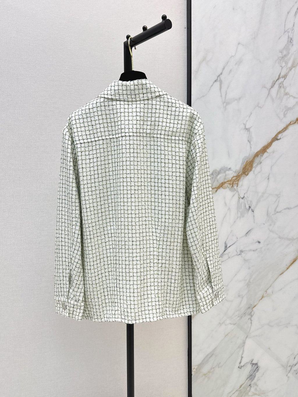 chanel/Knitted Tweed Shirt-Style Jacket