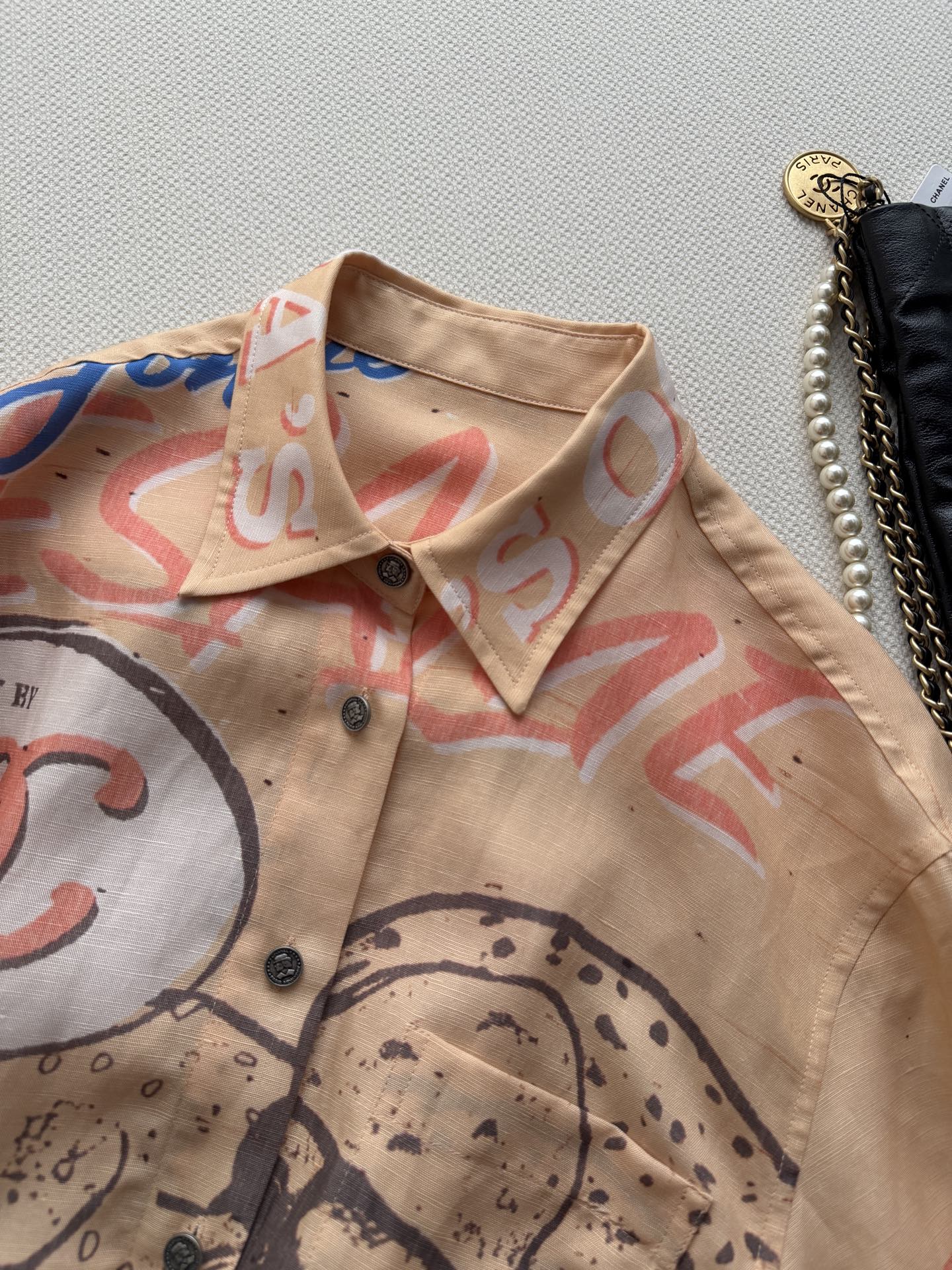 chanel/Graffiti Long-Sleeve Shirt