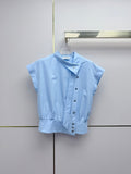 Chanel/Stand-collar top