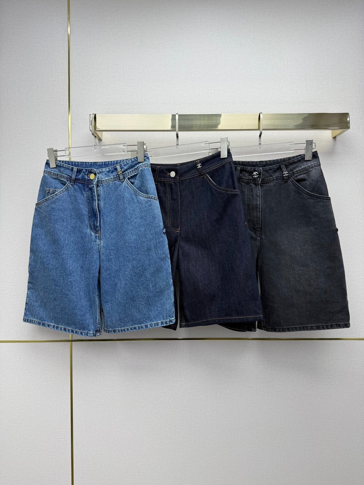 Chanel/Embroidered Straight-Leg Denim Trousers