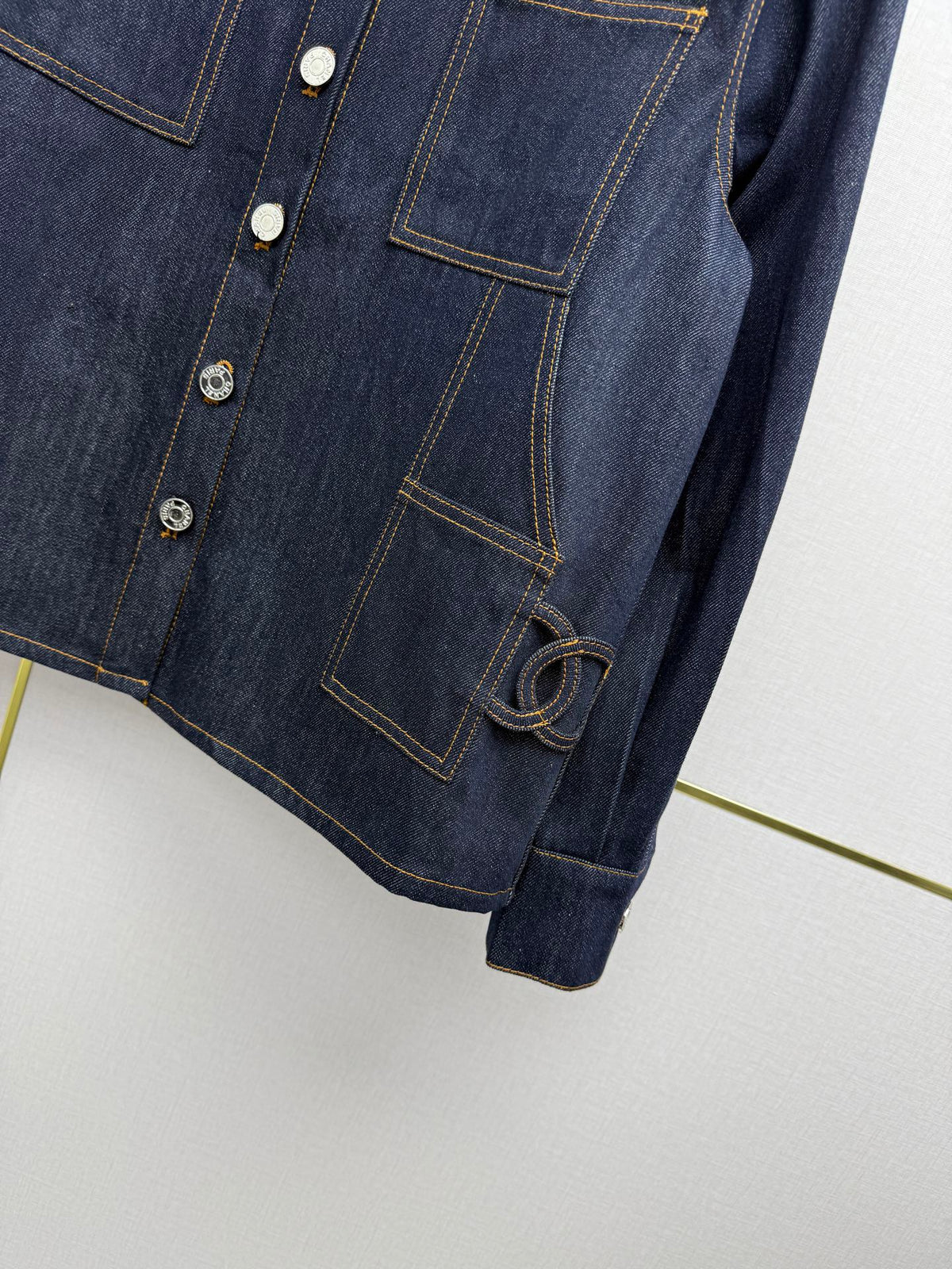 Chanel/Embroidered Straight-Leg Denim Trousers