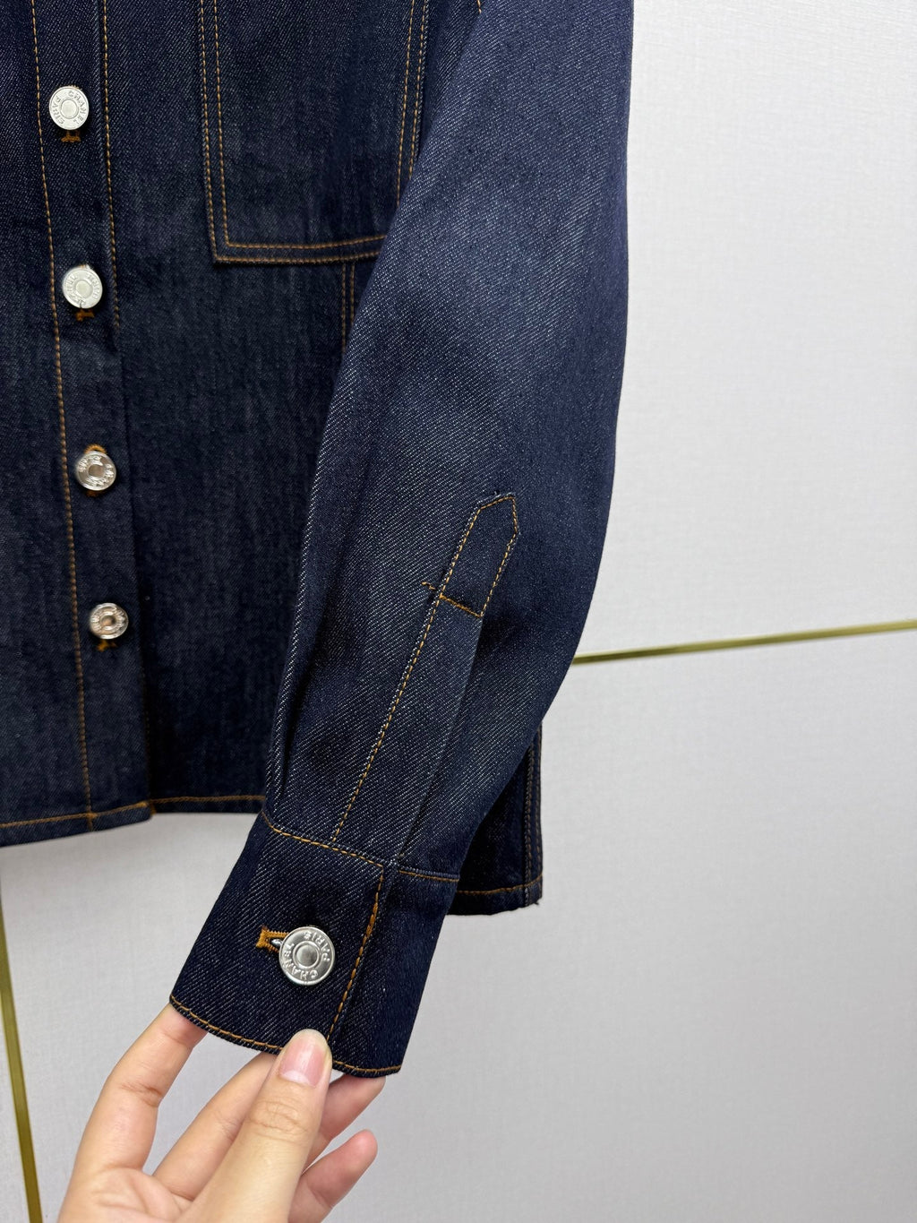 Chanel/Embroidered Straight-Leg Denim Trousers