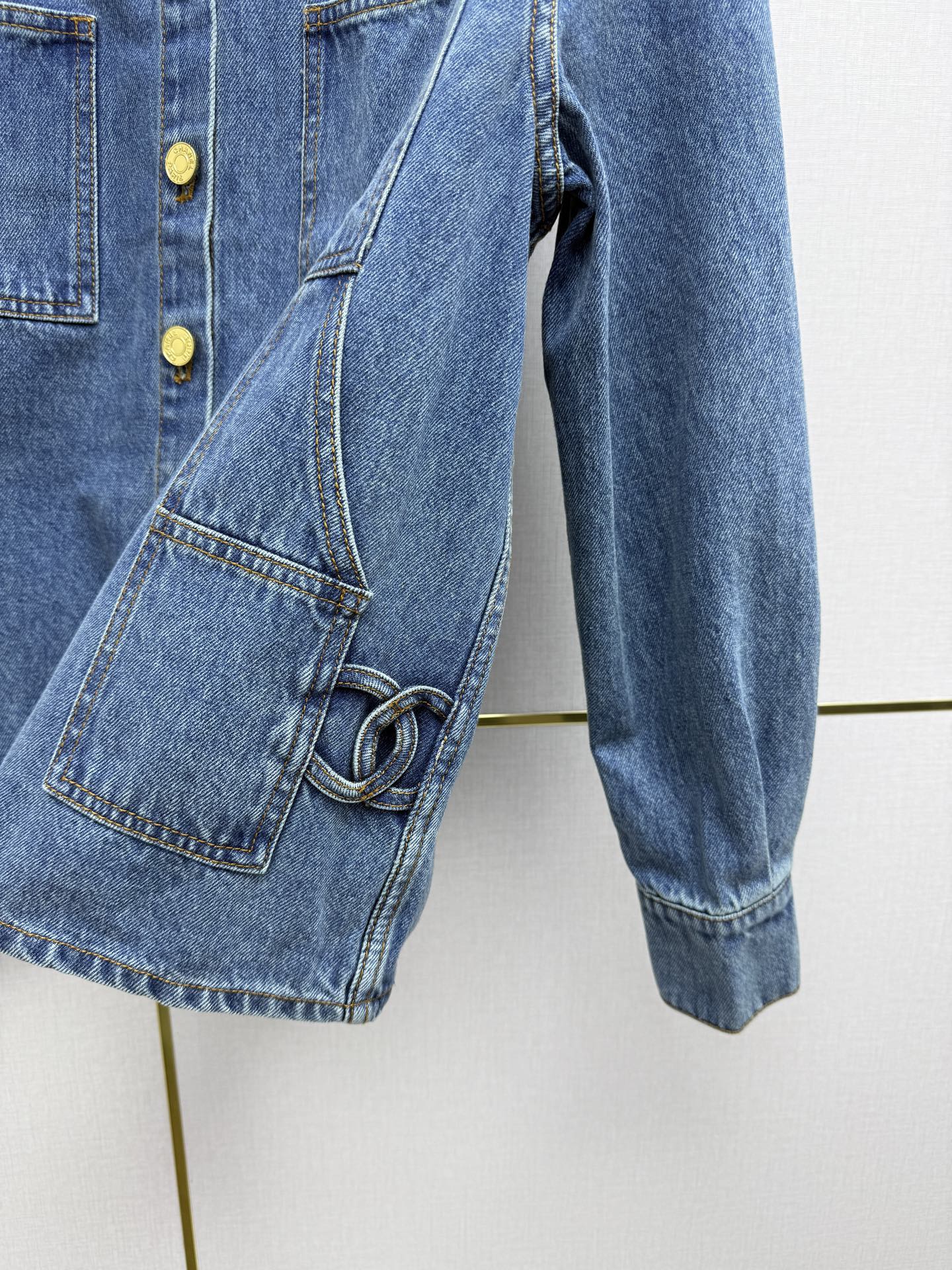 Chanel/Embroidered Straight-Leg Denim Trousers