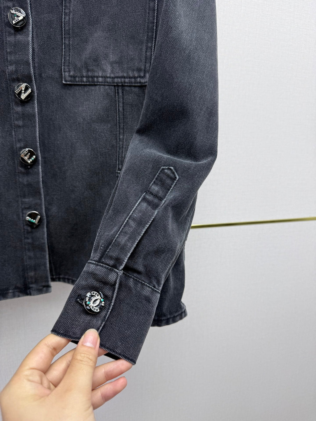 Chanel/Embroidered Straight-Leg Denim Trousers