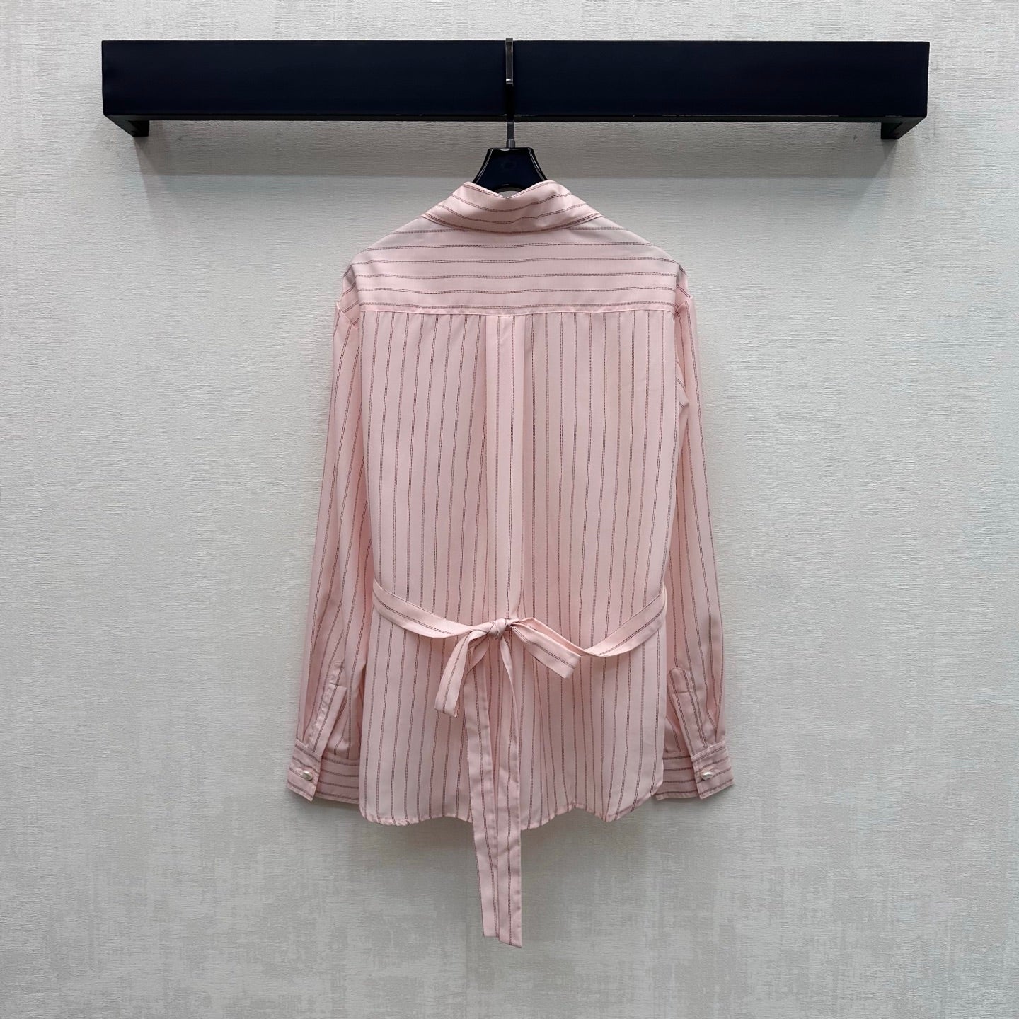 Chanel/Striped Shirt with Self-Tie Waist