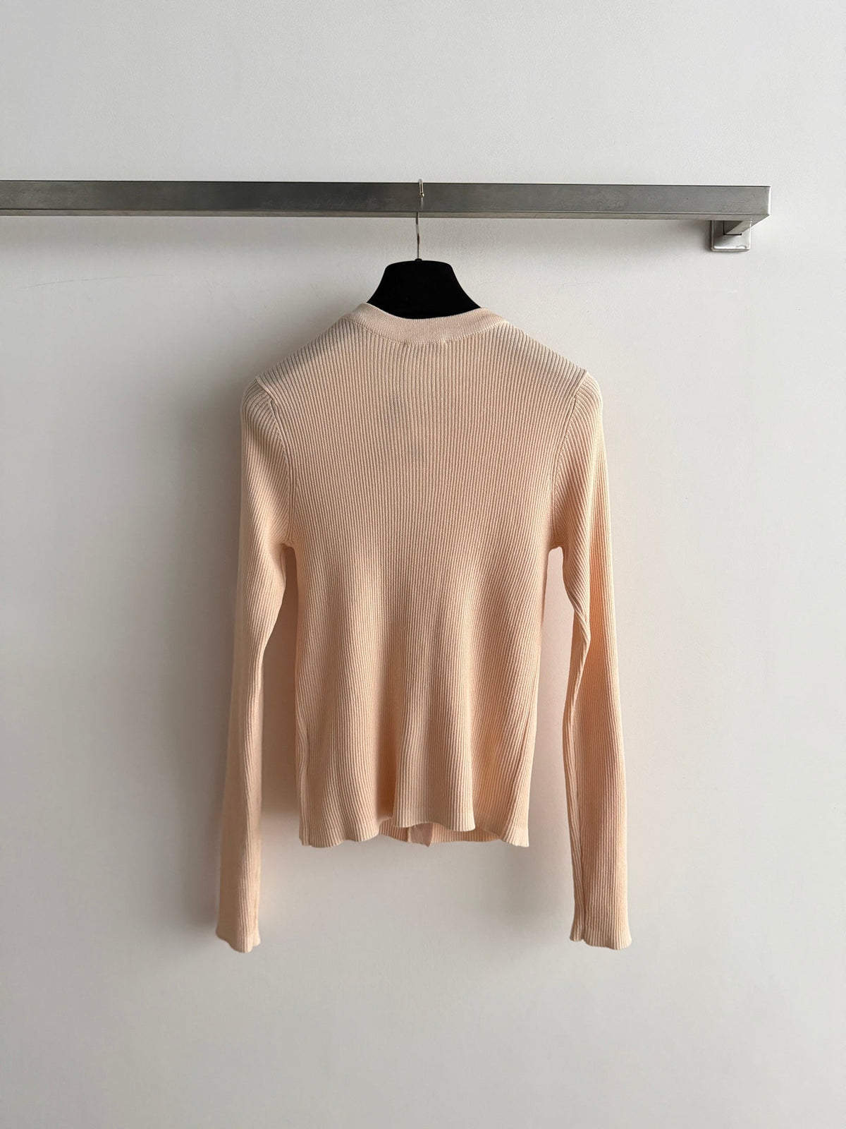 Chanel/Vertical-Ribbed Knit Cardigan