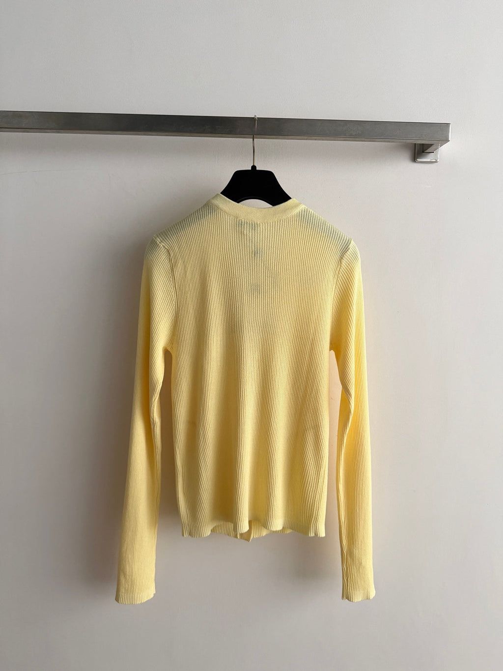 Chanel/Vertical-Ribbed Knit Cardigan