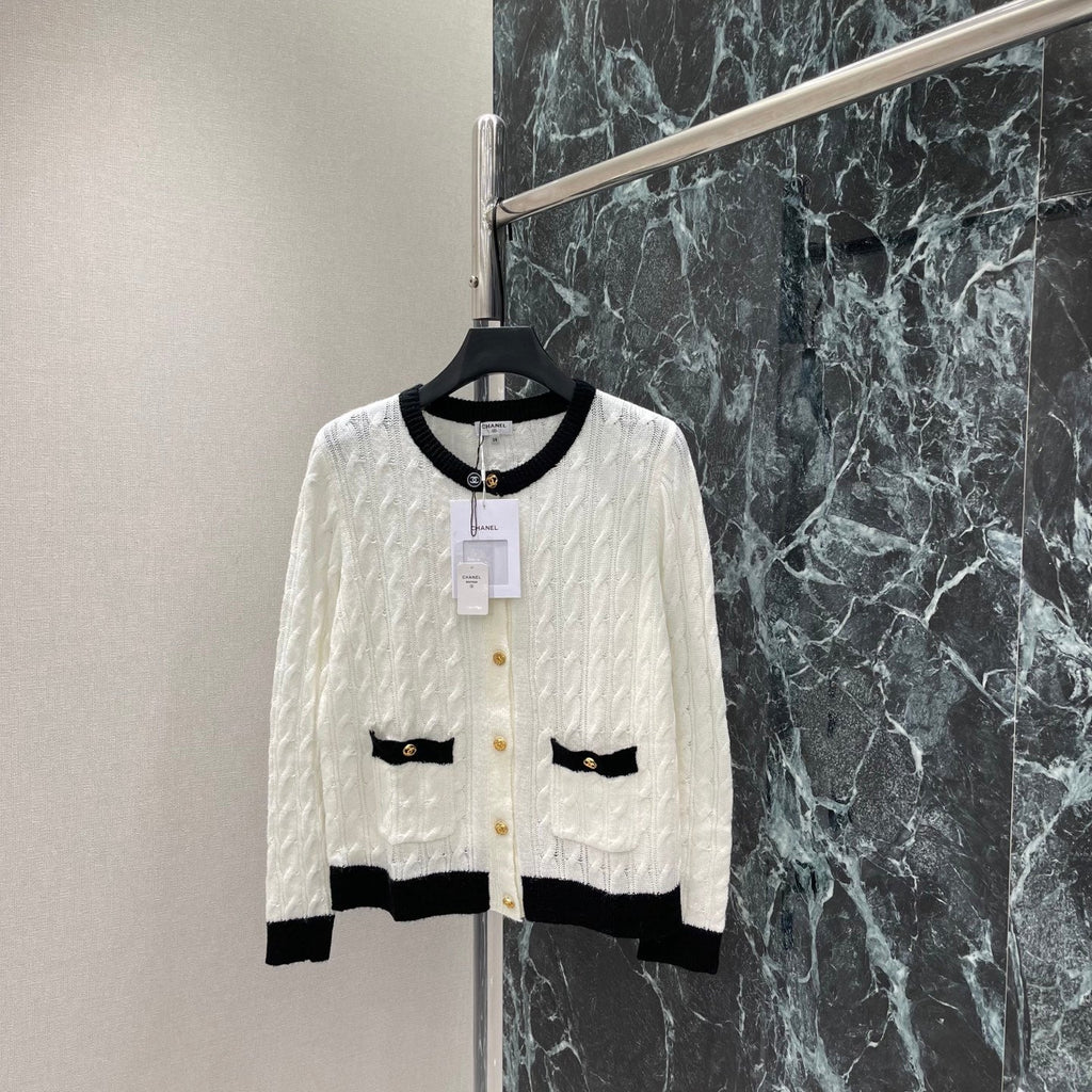 Color-block knit cardigan